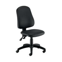 First Calypso Operator Chair 640x640x985-1175mm 2 Lever Leather Look Black KF90959