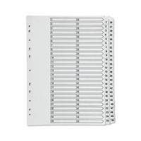 Q-Connect 1-50 Index Multi-Punched Reinforced Board Clear Tab A4 White KF97057