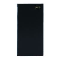 Slim Diary Week to View Appointment 2019 Landscape Black KFHBK19