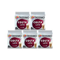 Tassimo Costa Latte Coffee 16 Pods x5 Pack (Pack of 80) 4056534