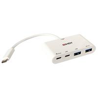 Lindy 4 Port USB 3.1 Gen 2 Typ C Hub with Power Delivery White 43093