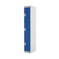 Three Compartment Locker 300x300x1800mm Blue Door MC00013