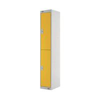 Two Compartment Locker 300x450x1800mm Yellow Door MC00048