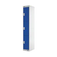 Three Compartment Locker 300x450x1800mm Blue Door MC00049