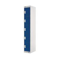 Five Compartment Locker 300x450x1800mm Blue Door MC00061