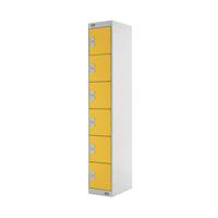 Six Compartment Locker 300x450x1800mm Yellow Door MC00072
