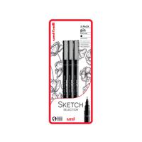 Uni-Ball PIN Sketch Selection Fine Pens Blister PFP Black Pack of 3 238212791