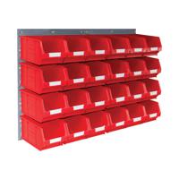 Barton Wall Mounted Bin Kit 2 Panels 24 Red Containers 010206R