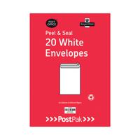 Postpak C4 Peel and Seal White 90gsm 20 Envelopes (Packs of 10) 9730451