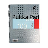 Pukka Pad Ruled Metallic Wirebound Editor Notepad 100 Pages A4 (Pack of 3) EM003