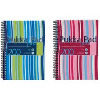 Pukka Pad Stripes Polypropylene Wirebound Jotta Notebook 200 Pages A5 Blue/Pink (Pack of 3) JP021