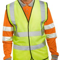 High Visibility Vest with Black Binding  X Large (Yellow)