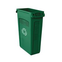 Rubbermaid Slim Jim Venting Channel Container 87 Litre Green 3540-07-GRN