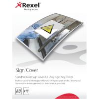 Rexel Standard Gloss A3 Sign Cover (Pack of 10) 2104254