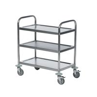 Trolley 3-Tier Stainless Steel Silver 373229