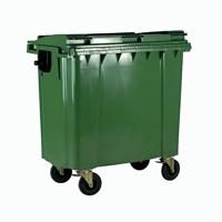 Wheelie Bin with Flat Lid 1100 Litre Green (Made of UV stabilised polyethylene) 377395