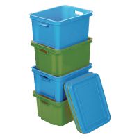 VFM Green Large Storage Bin With Lid (Pack of 10) 380036