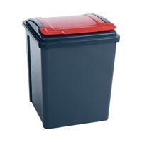 VFM Recycling Bin With Lid 50 Litre Red 384289
