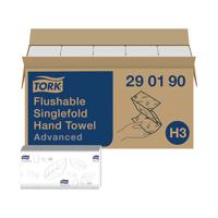 Tork Singlefold Hand Towel H3 Flushable White 250 Sheets (Pack of 15) 290190
