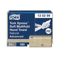Tork Xpress Soft 2-Ply Multifold Hand Towel Advanced 180 Sheets Per Sleeve Natural (Pack of 21) 1302