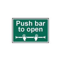 Spectrum Safety Sign Push Bar To Open PVC 300x200mm 1523