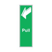 Safety Sign Pull 150x50mm Self-Adhesive (Universal symbol and colour scheme) FX05312S