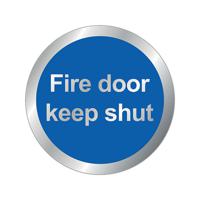 Safety Sign Fire Door Keep Shut 76mm RDS15