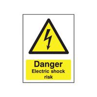 Safety Sign Danger Electric Shock Risk PVC A5 HA10751R
