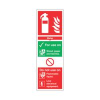 Safety Sign Fire Extinguisher Water 300x100mm PVC FR09425R