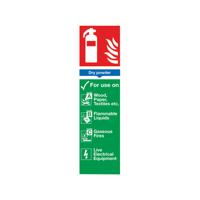 Safety Sign Fire Extinguisher Dry Powder 300x100mm PVC FR02625R