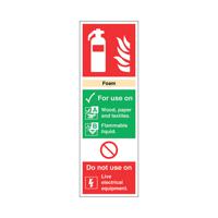 Safety Sign Fire Extinguisher Foam For Use On Rigid PVC 300x100mm F102/R