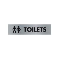 Acrylic Sign Toilet Aluminium 190x45mm SR22366