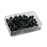 Map Pins Black 4.5mm Spherical Plastic Heads (Pack of 100) 26891