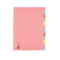 A4 Manilla Divider 12-Part Pink With Multi-Colour Tabs WX01515