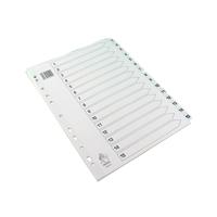 A4 White 1-15 Mylar Index (Mylar reinforced tabs and holes for durability) WX01530