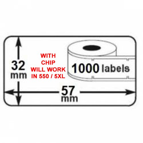 Compatible Dymo 11354 Label WITH CHIP (WILL WORK IN 550 / 5XL)