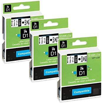 Compatible Dymo D40918 D1 Label Tape, 9mm Black on Yellow