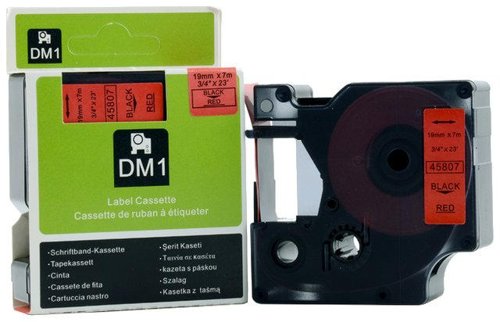 Compatible Dymo 19mm Black on Red Tape