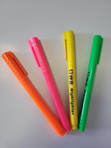 Highlighter Pen Assorted Wallet (4 Pack)