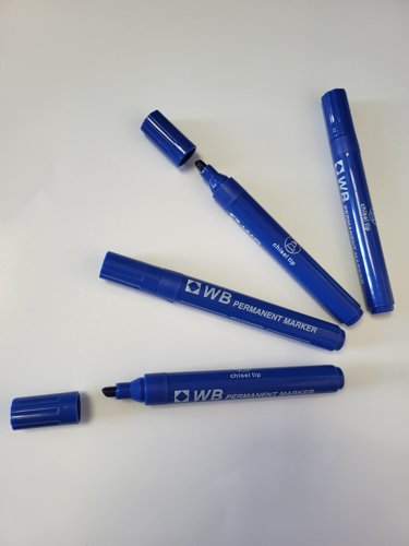 Permanent Marker Chisel Tip Blue (10 Pack)