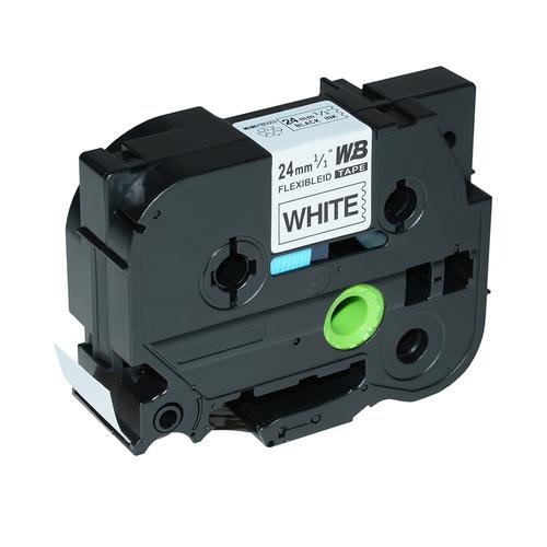 Compatible Brother TZE-FX251 24MM Black on White Label Tape