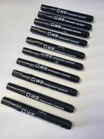 Permanent Marker Bullet Tip Black (10 Pack)