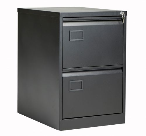 Bisley 2 Drawer Contract Steel Filing Cabinet - Black