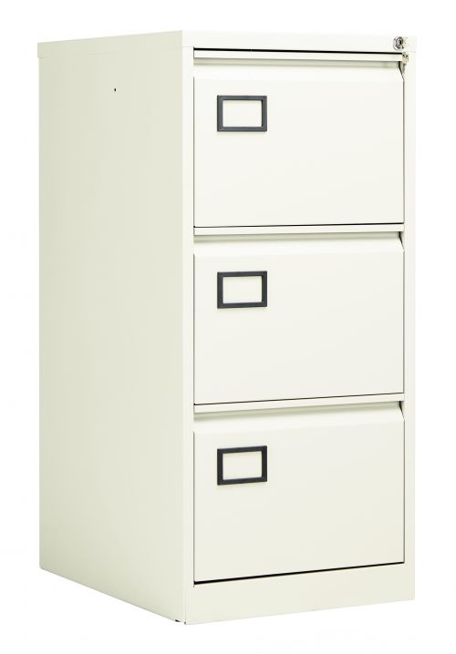 Bisley 3 Drawer Contract Steel Filing Cabinet - Chalk