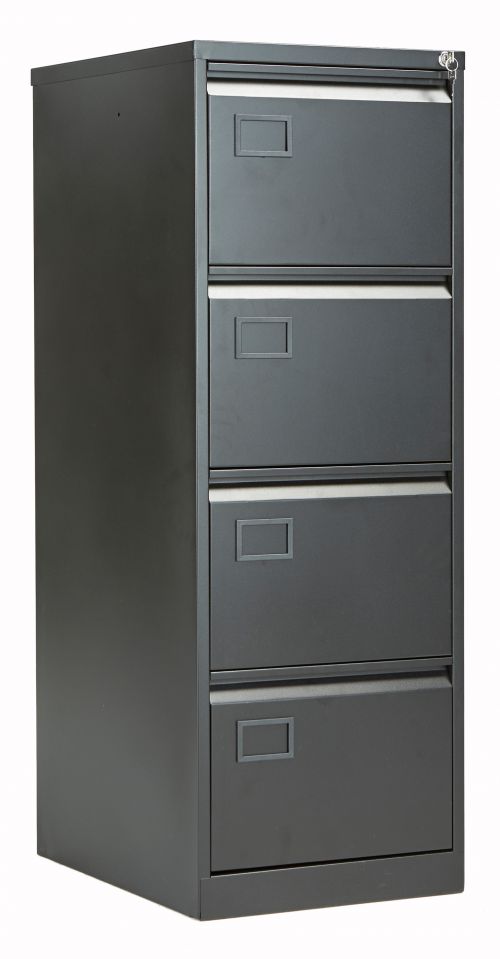 Bisley 4 Drawer Contract Steel Filing Cabinet - Black