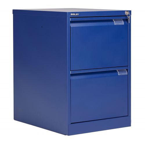 Bisley 2 Drawer Classic Steel Filing Cabinet - Blue