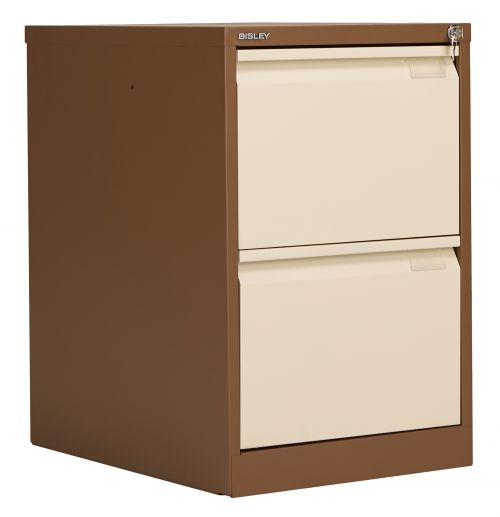 Bisley 2 Drawer Classic Steel Filing Cabinet - Coffee Cream