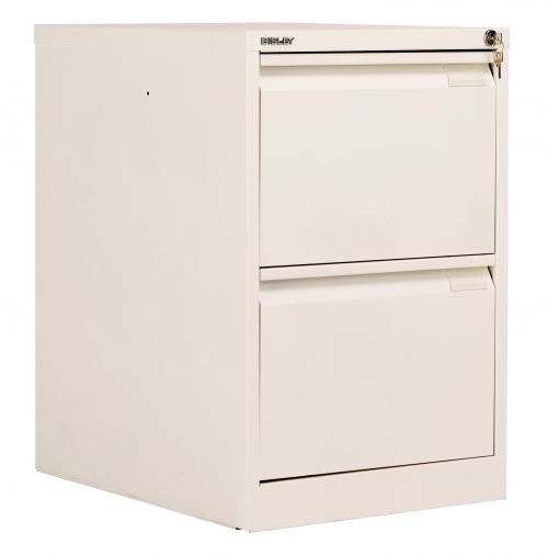 Bisley 2 Drawer Classic Steel Filing Cabinet - Chalk