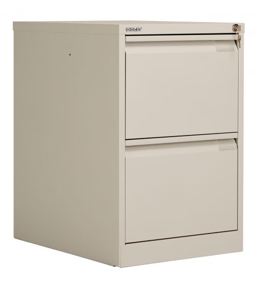 Bisley 2 Drawer Classic Steel Filing Cabinet - Goose Grey