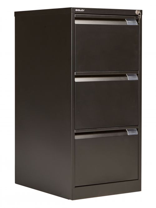 Bisley 3 Drawer Classic Steel Filing Cabinet - Black
